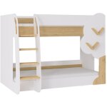 Lits superposs 2 x 90 x 190 cm - blanc et naturel - pilati