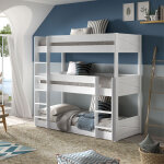 Lits superpos�s 3 couchages 90x200 cm en pin blanc