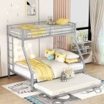 Lit superpos 3 places en mtal gris - lit 2 personnes 140x200cm - lit 90x200cm - lit gigogne 90x200cm ...