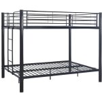 Homy france - lit superpos 4 places 2 + 2 colosse noir 140x190 cm sommier inclus