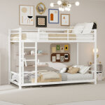 Lit superpos� 90 x 190 cm avec structure m�tallique, barri�res de s�curit� silencieuses, sans sommier, ...