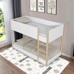 Le quai des affaires - lit superpose 90x190 bob + 2 sommiers / blanc et bois clair /