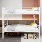 Lit superpos� 90x190 cm, structure m�tallique, avec escalier et garde - corps, transformable en deux ...