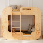 Petits - meubles - lit superpos 90x190 chelle  gauche sommier inclus nadge bois