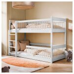 Petits - meubles - lit superpos 90x190 au sol sommiers inclus marion blanc
