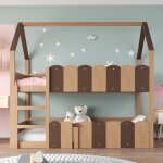 Lit superpos 90x200 cm, lit enfant avec sommier  lattes, 2 places, barrire de scurit, escalier, ...