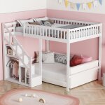 Lit superpos 90x200, lit mezzanine 2 places, lit superpos enfant avec rangement, lit enfant avec escalier ...