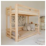 Petits - meubles - lit superpos� 90x200 au sol sommiers inclus ana�lle bois
