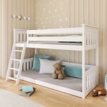 Petits - meubles - lit superposé 90x200 au sol sommiers inclus timeo blanc Petits - meubles - lit superposé 90x200 au sol sommiers inclus timeo blanc