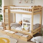 Fortuna lai - lit superpos 90x200cm - lit enfant avec 2x sommier  lattes, fentre, chelles, garde ...