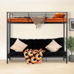 Lit superpos� avec banquette convertible 90x190 cm en m�tal noir