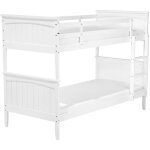Beliani - lit superpos en bois blanc 90 x 200 cm elgant de style minimaliste pour chambre moderne ou ...