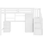 Lit superposé avec bureau et armoire, escalier, lit enfant multifonctionnel, lit enfant superposé avec ... Lit superposé avec bureau et armoire, escalier, lit enfant multifonctionnel, lit enfant superposé avec ...