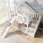 Modfu - lit superposé cabane pour enfant 90x200 cm 2 places avec 3 tiroirs et toboggan, sommier à lattes ... Modfu - lit superposé cabane pour enfant 90x200 cm 2 places avec 3 tiroirs et toboggan, sommier à lattes ...