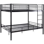 Habitat et jardin ? lit superpos� double 140 x 190 cm ? structure m�tal noir ? barri�res de protection ...