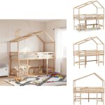 Lit superpos� avec �chelle et toit sans matelas 90x190 cm - lit mezzanine enfant - lit plateforme enfant ...
