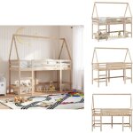 Lit superpos� avec �chelle et toit sans matelas 90x190 cm - lit mezzanine enfant - lit plateforme - lit ...