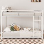 Lit superpos� enfant 140 � 200 cm, lit superpos� en fer forg� avec escalier, grille antichute, sommier ...
