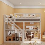 Lit superpos enfant 140x200, lit mezzanine 2 places, lit mezzanine escalier, avec placard de rangement, ...