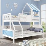 Hauss spole - lit superposé enfant 90 / 120×200 cm, forme maison, avec planche à dessin et échelle de ... Hauss spole - lit superposé enfant 90 / 120×200 cm, forme maison, avec planche à dessin et échelle de ...