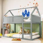 Redom - lit superpos pour enfant 90 x 200 cm, lit simple superpos bas, lit mezzanine avec escalier, ...