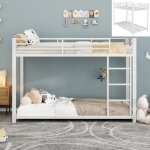 Lit superpos� enfant 90x200 cm lit 2 place 1 personne cadre de lit avec barri�res de s�curit�, sommier ...