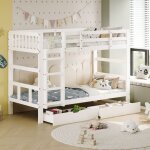 Lit superpos� enfant 90x200 cm, 2 tiroirs, lit mezzanine pour 2 enfants, 2 lits simples, cadre de lit ...