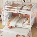 Lit superposé lit enfant et ados 140 x 200 cm avec étagère d'escalier, lit gigogne, garde - corps hauts, ... Lit superposé lit enfant et ados 140 x 200 cm avec étagère d'escalier, lit gigogne, garde - corps hauts, ...