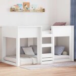 Lit superpos� pour enfants blanc 80 x 200 cm bois d'ing�nierie