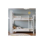 Lit superpos avec tagres et chelle rectangulaire triple, lit en bois de rangement, cadre de lit en ...