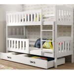 Lit superpos quba 90x190 bois massif - pin - barrire - sommier - tiroir - sparable en 2 lit - sans ...