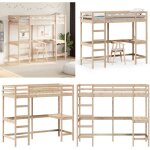 Lit superposé sans matelas 80x200 cm bois massif de pin - lit mezzanine - lit surélevé - lit design - ... Lit superposé sans matelas 80x200 cm bois massif de pin - lit mezzanine - lit surélevé - lit design - ...