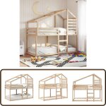 Vidaxl - lit superpos sans matelas 90x200 cm bois de pin massif - lit superpos enfant - lit cabane ...