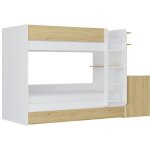Lit superpos avec tiroir lit gigogne et 2 bureaux 3 x 90 x 190 cm - coloris : blanc et naturel - domati ...