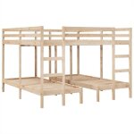 Vidaxl - lit superpos triple 200x200 / 80x200 cm bois de pin massif