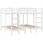 Vidaxl - lit superpos triple blanc 160x200 / 80x160 cm bois de pin massif