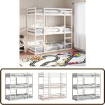 Vidaxl - lit superpos triple sans matelas 90x190 cm bois de pin massif - lit superpos - lit triple ...