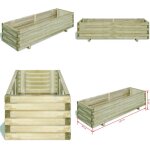 Lit sur�lev� 120 x 40 x 30 cm bois rectangulaire - jardini�re en bois - jardin sur�lev� - bac de plantation ...