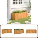 Vidaxl - lit surlev 150x50x50 cm bois massif de teck - jardiniere en bois - pot de fleurs extrieur ...