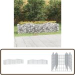Vidaxl - lit surlev  gabions arqu 200x50x50 cm fer galvanis - jardiniere en gabion - bordure jardin ...
