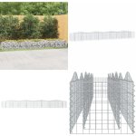 Vidaxl - lit sur�lev� � gabions arqu� 400x50x50 cm fer galvanis� - jardiniere en gabion - bordure jardin ...