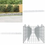 Lit sur�lev� � gabions arqu� 600x50x50 cm fer galvanis� - jardiniere en gabion - bordure jardin - bac ...