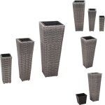 Vidaxl - lits sur�lev�s de jardin 3 pcs r�sine tress�e gris - jardiniere - lit sur�lev� - r�sine tress�e ...