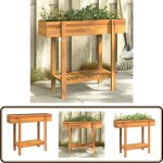 Vidaxl - lit surlev de jardin 90x30x75 cm bois massif acacia - jardiniere exterieure - bac a fleurs ...