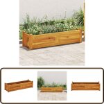 Vidaxl - lit surlev de jardin bois d'acacia 100x30x25 cm - jardinire en bois - pot de fleurs extrieur ...
