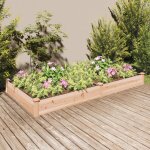 Lit surlev de jardin doublure 240x120x25 cm bois massif sapin - jardiniere - bac plante - potager surlv ...