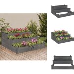 Vidaxl - lit surlev de jardin gris 120x120x56 cm bois massif de sapin - lit surlev jardin - jardinire ...
