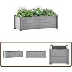 Lit surlev de jardin pp gris pierre 100x43x35 cm - jardinire - pot de fleurs - bac  plantation - ...