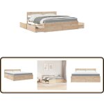 Vidaxl - lit avec tiroirs et matelas 180x200 cm bois massif de pin - lit double - lit plateforme - lit ...