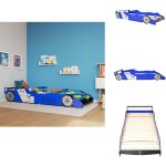 Lit voiture de course pour enfants 90 x 200 cm bleu - lit bébé - lit enfant - lit voiture de course - ... Lit voiture de course pour enfants 90 x 200 cm bleu - lit bébé - lit enfant - lit voiture de course - ...